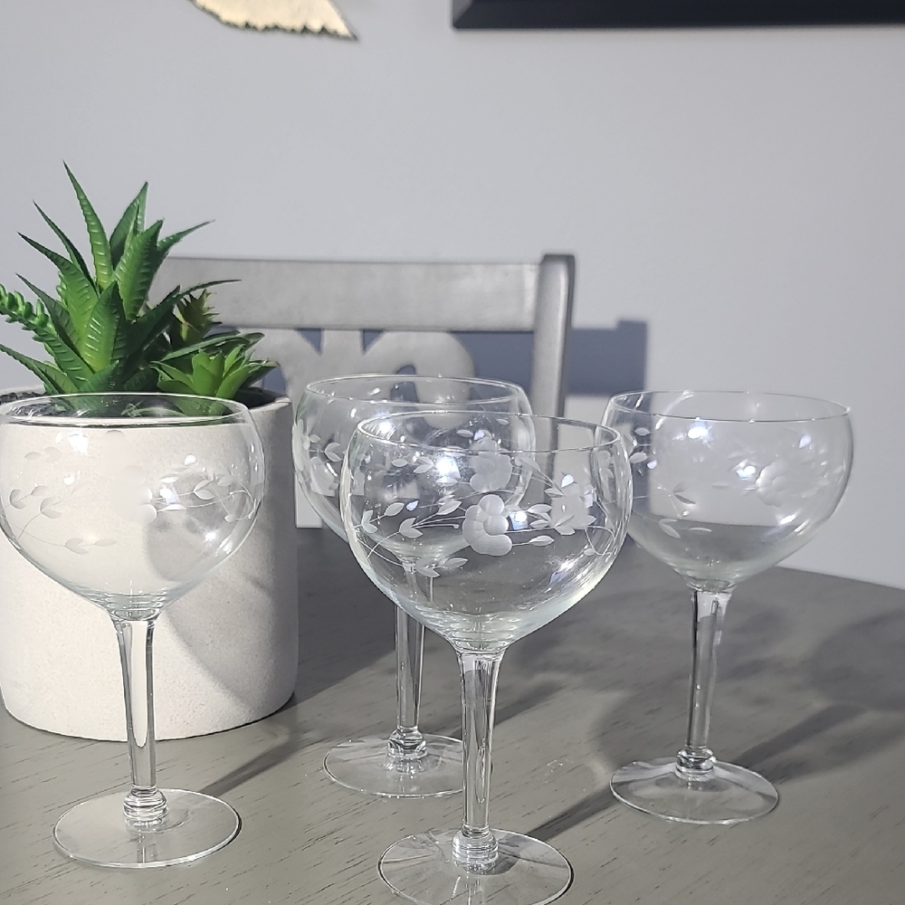 Princess House Crystal Herritage Pattern Gobblets Set Of 4